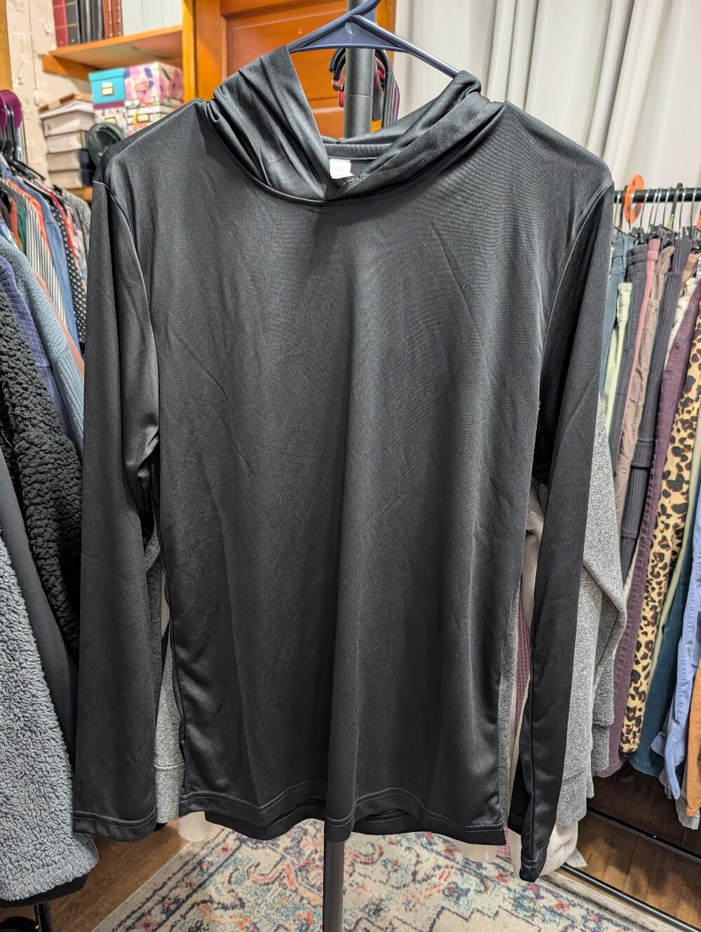 Long sleeve hooded shirt -unisex